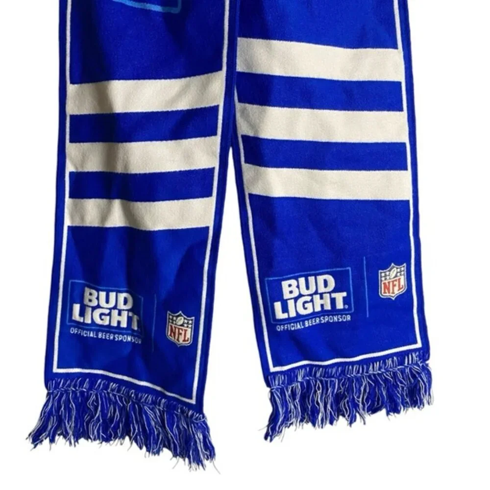 NFL x Bud Light Blue/White Knit Fringed Scarf